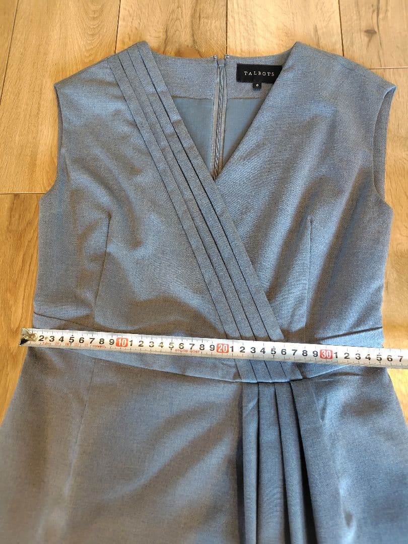 Talbots ブルーグレー ノースリーブ ワンピースの写真8枚目