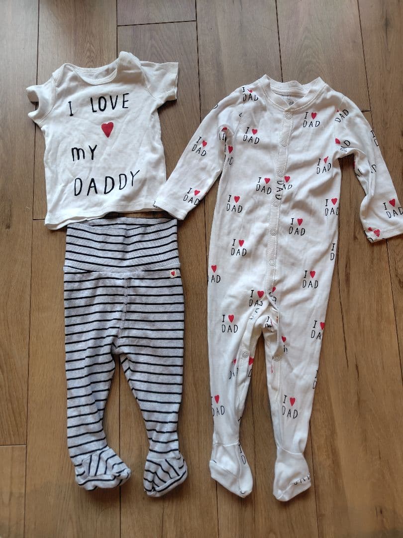 H&M I LOVE DAD ロンパース・Tシャツセット4-6M