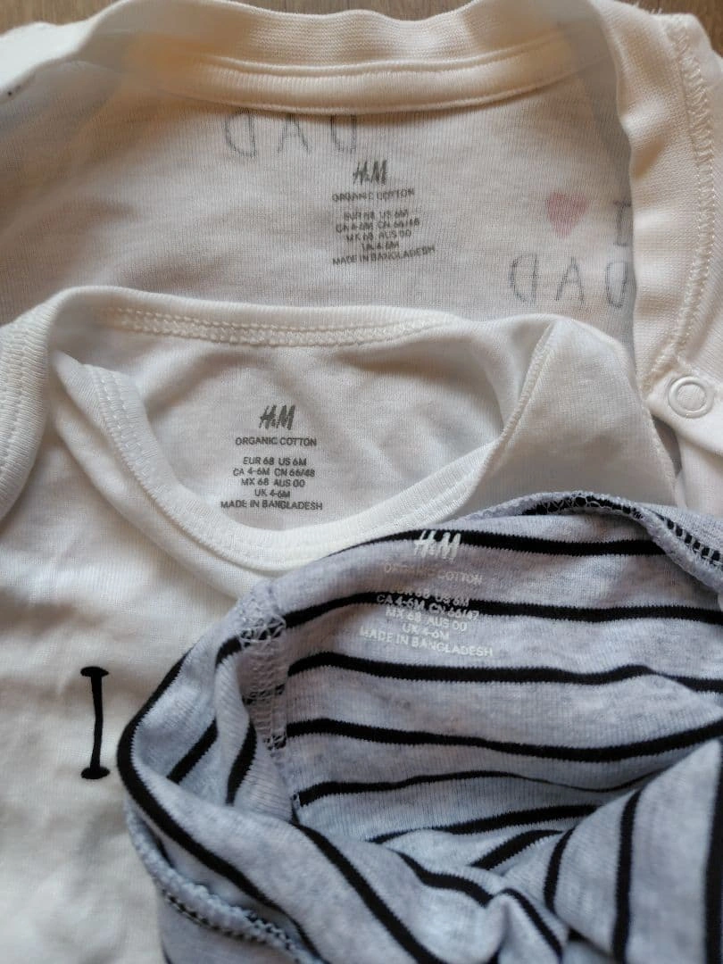 H&M I LOVE DAD ロンパース・Tシャツセット4-6Mの写真2枚目