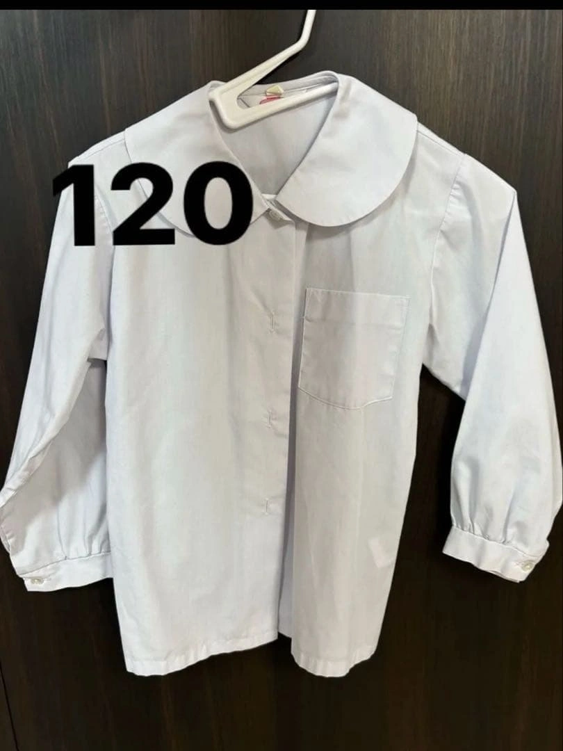白ブラウス 3着セット 110/120 冠婚葬祭 洗い替え用 まとめ売り 丸襟の写真2枚目