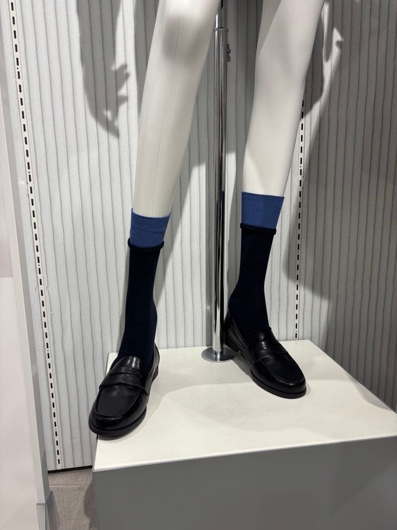 未使用　GU バイカラー ソックス 靴下 ネイビー×ブルー