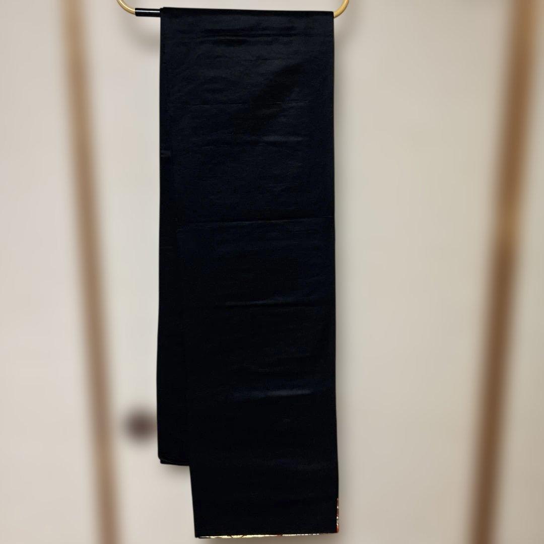 【極美品】正絹 袋帯 黒地 金銀糸 亀甲 鳳凰 華紋 振袖 訪問着 礼装用の写真3枚目