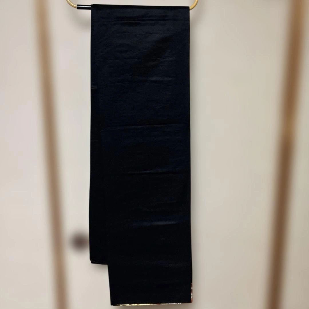 【極美品】正絹 袋帯 黒地 金銀糸 亀甲 鳳凰 華紋 振袖 訪問着 礼装用の写真3枚目