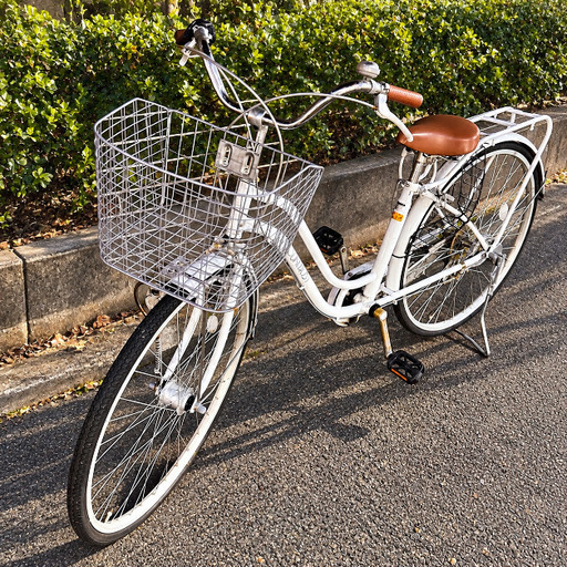 【27インチ・3段ギア】大人用自転車｜前カゴ・リアキャリア付き