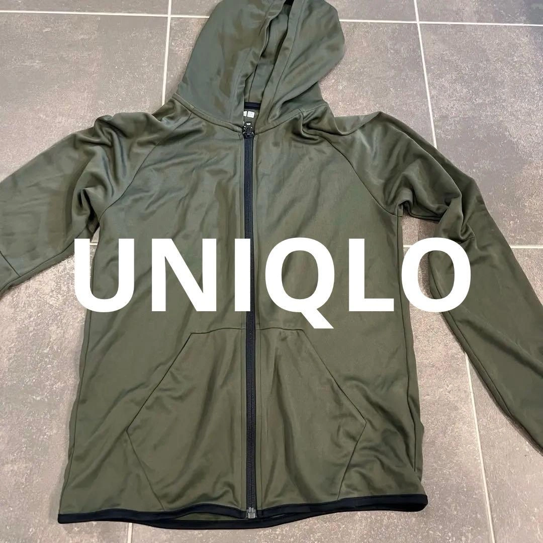UNIQLO ナイロンフルジップパーカー カーキ Sサイズ