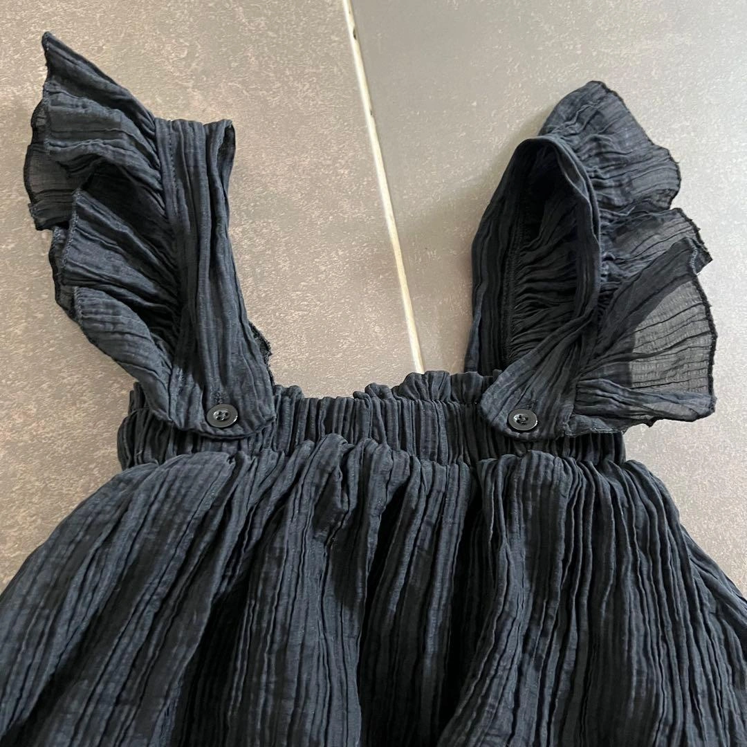 新品未使用 GRL 2Wayフリルショート丈ブラウス ブラックの写真3枚目