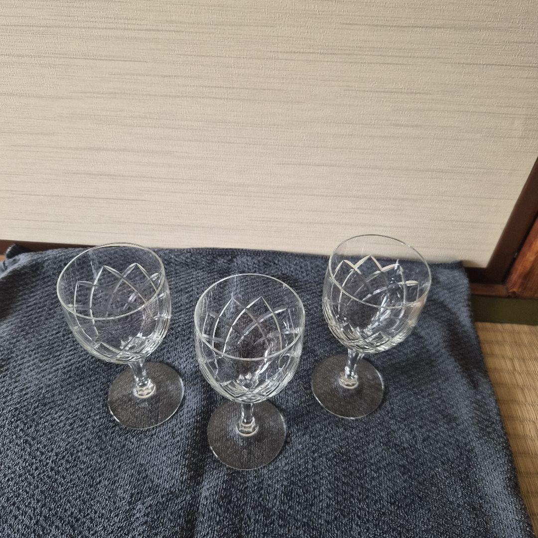 カットガラス ワイングラス 3客セットの写真2枚目
