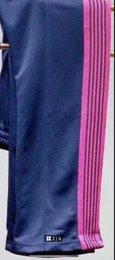 新品Needlesストレッチジャージパンツ ネイビーピンク色Lセイズの写真2枚目