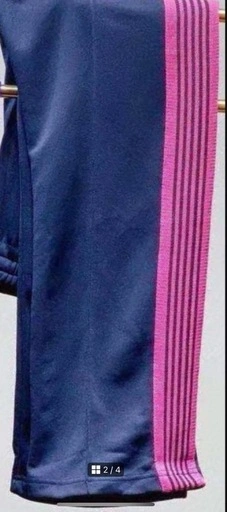 新品Needlesストレッチジャージパンツ ネイビーピンク色Lセイズの写真2枚目