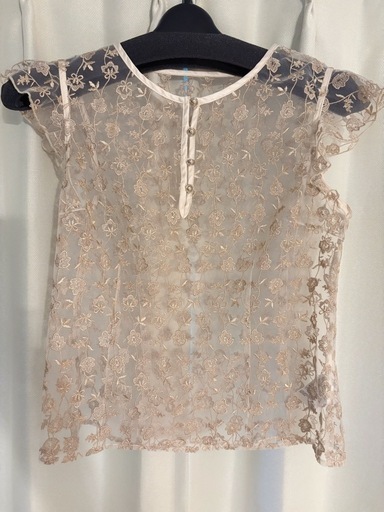 【美品】秋服　Lily Brown 花柄刺繍レース 半袖トップス