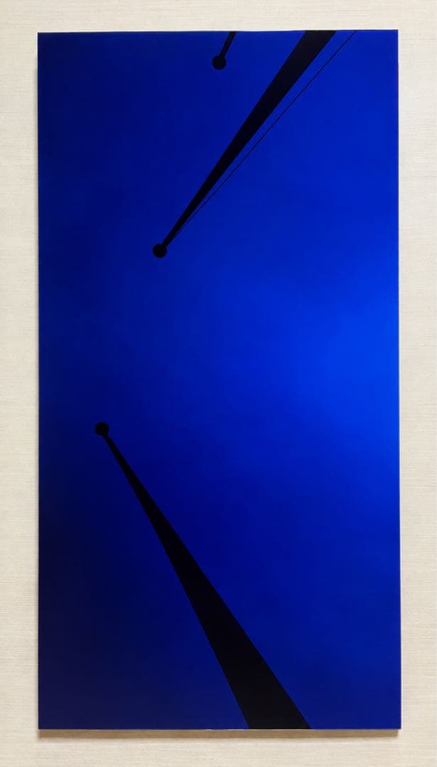 一点物 大型アート 100×49cm 群青ブルー フラッグポール 壁掛け
