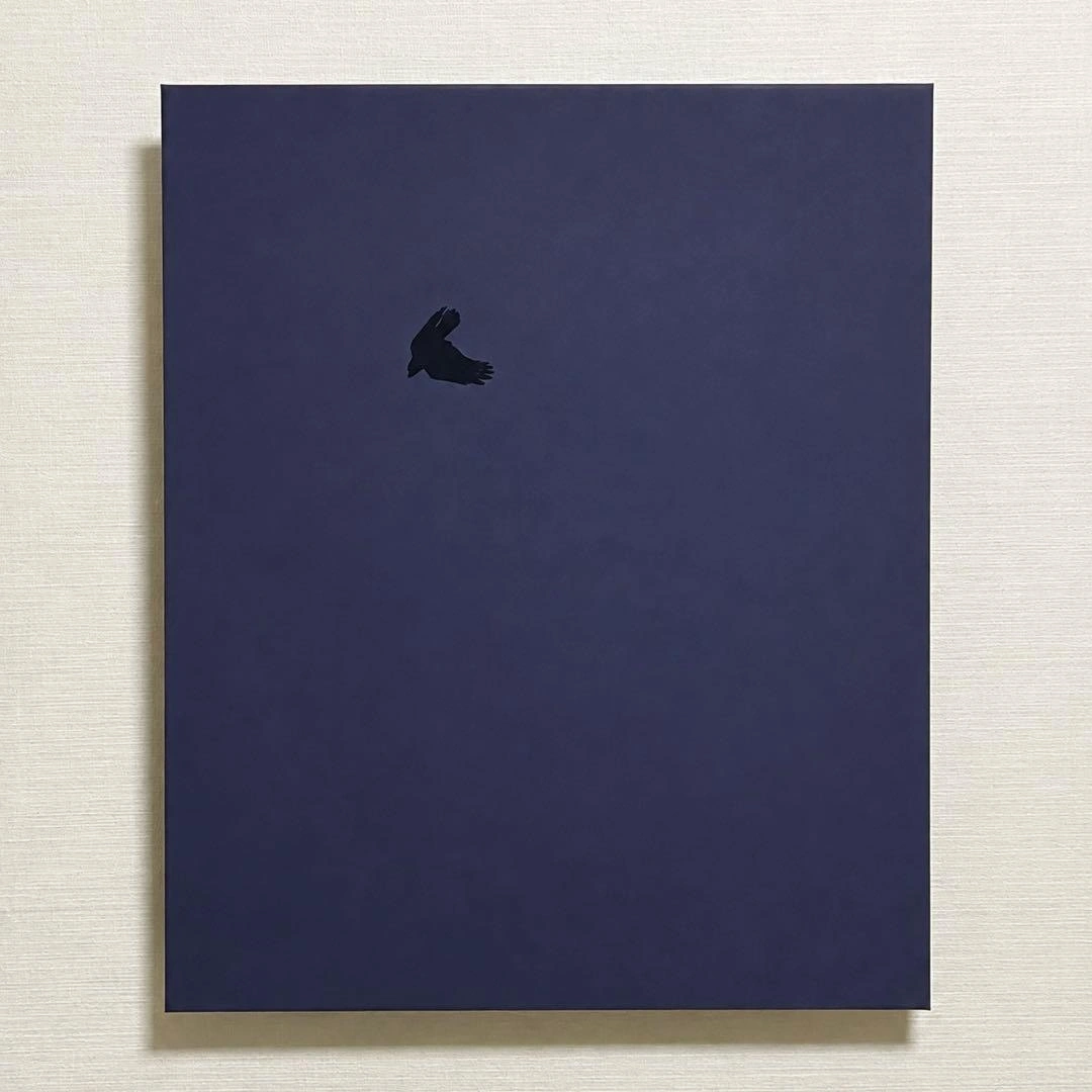 一点物 アートパネル 59×49cm 鳥 ネイビー アクリル 壁掛け