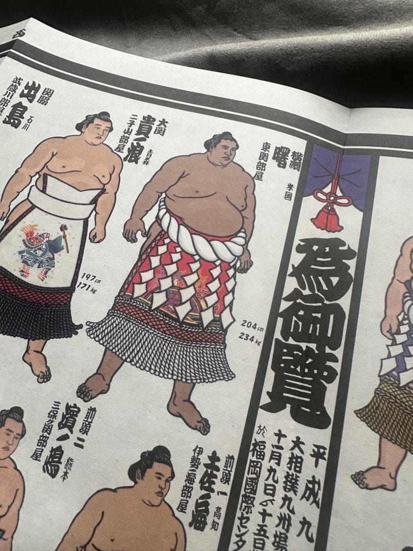 希少 平成9年 九州場所 大相撲 絵番付 1997年 貴乃花 曙 武蔵丸の写真4枚目