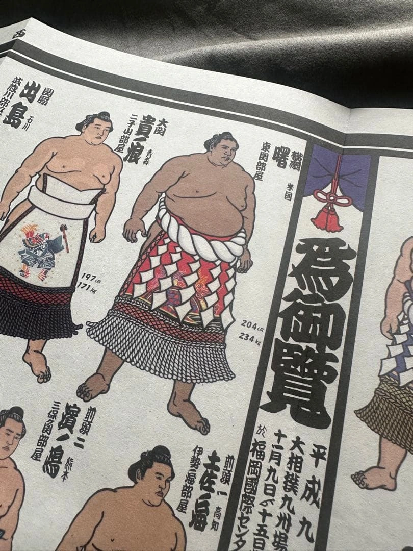 希少 平成9年 九州場所 大相撲 絵番付 1997年 貴乃花 曙 武蔵丸の写真4枚目