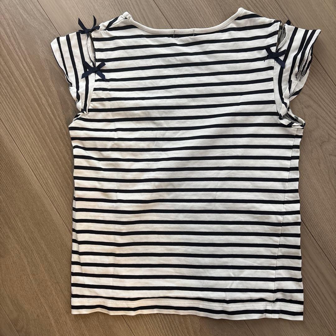 BeBe キッズ Tシャツ 140cm ボーダー リボンの写真2枚目