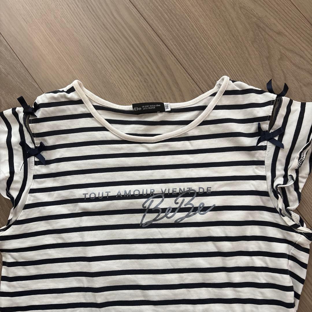 BeBe キッズ Tシャツ 140cm ボーダー リボンの写真3枚目