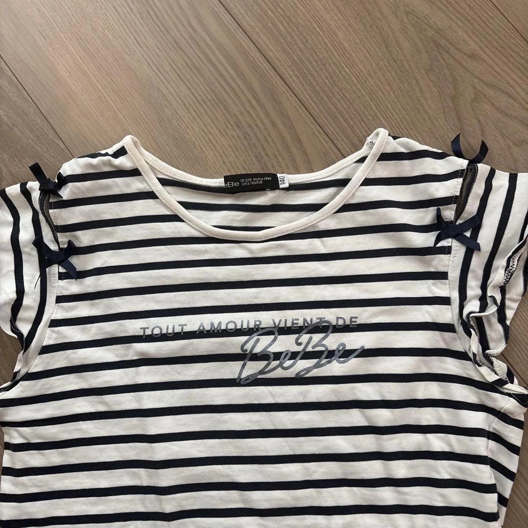 BeBe キッズ Tシャツ 140cm ボーダー リボンの写真3枚目