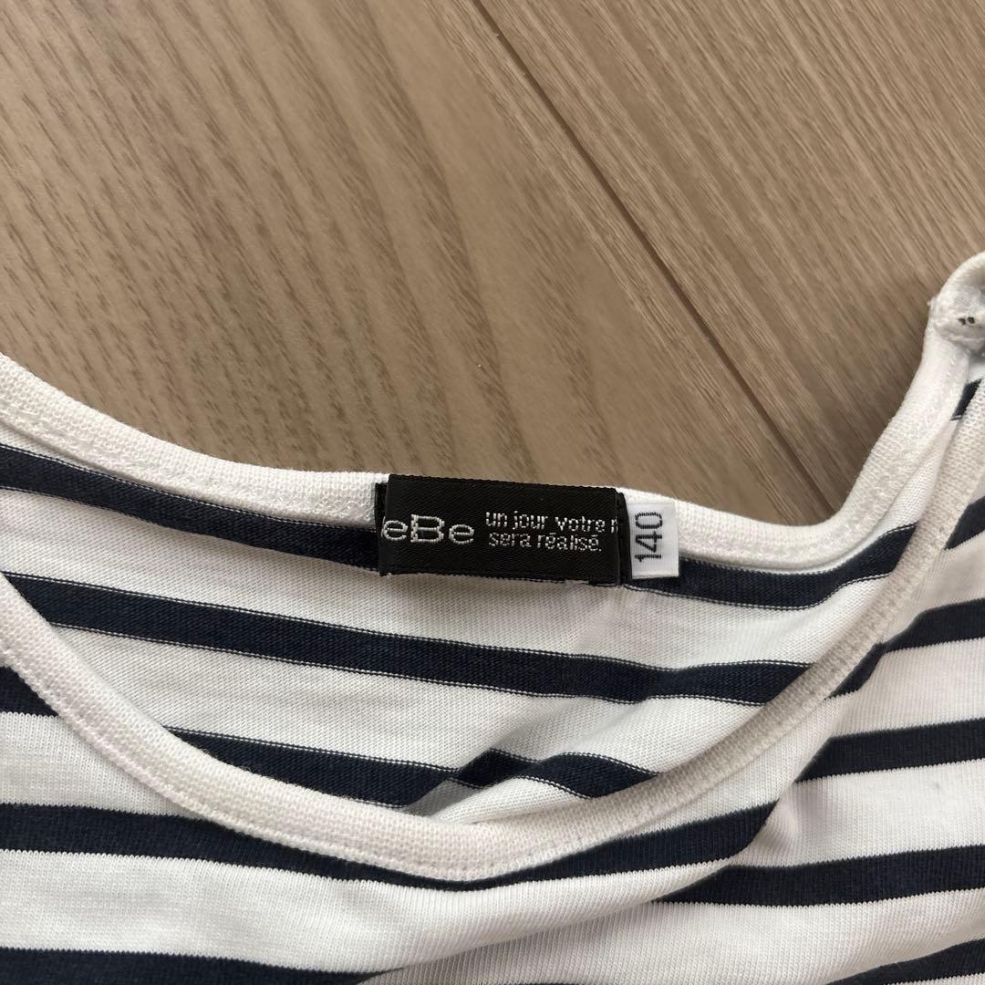 BeBe キッズ Tシャツ 140cm ボーダー リボンの写真4枚目