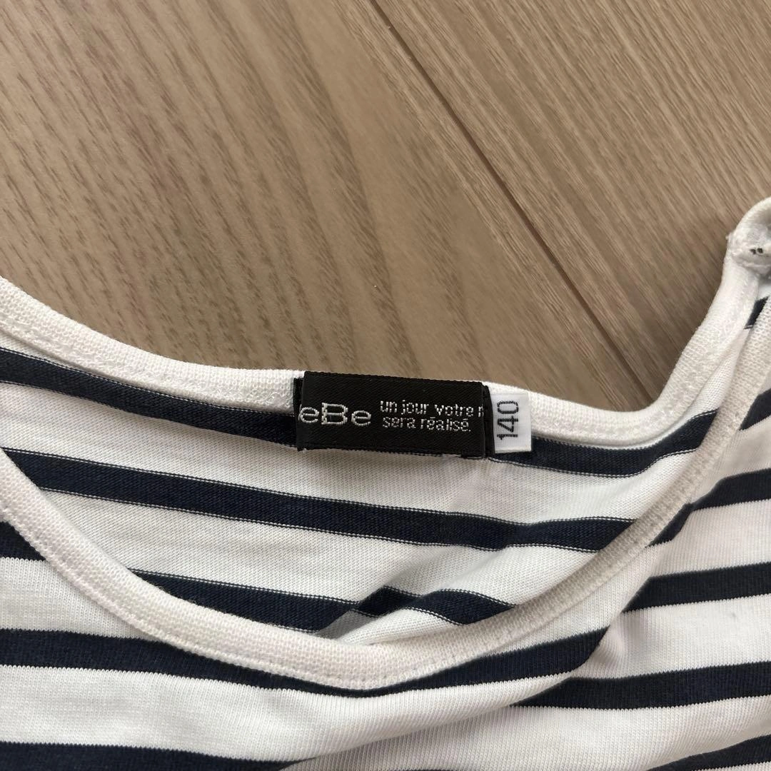 BeBe キッズ Tシャツ 140cm ボーダー リボンの写真4枚目
