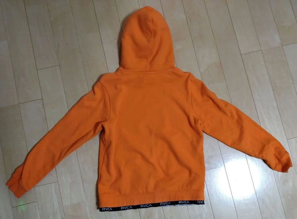 RVCA/ルーカ レディース パーカー 長袖 フード付き オレンジ XSサイズの写真3枚目