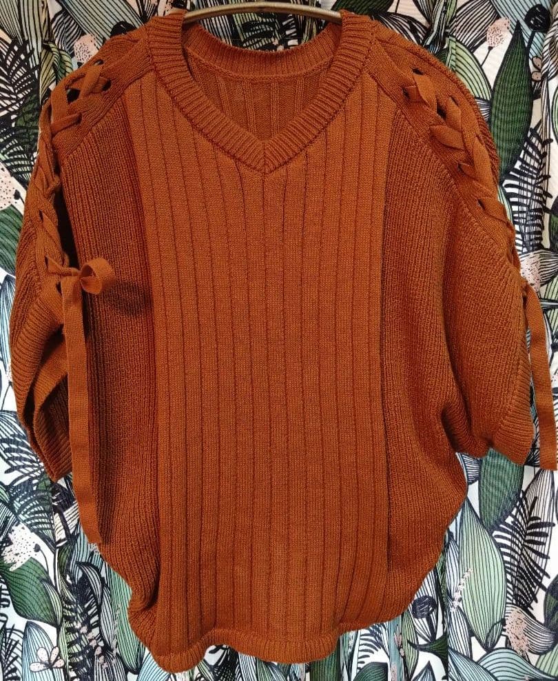 AZUL by moussy 半袖ドルマンニット 2WAY Sサイズの写真2枚目