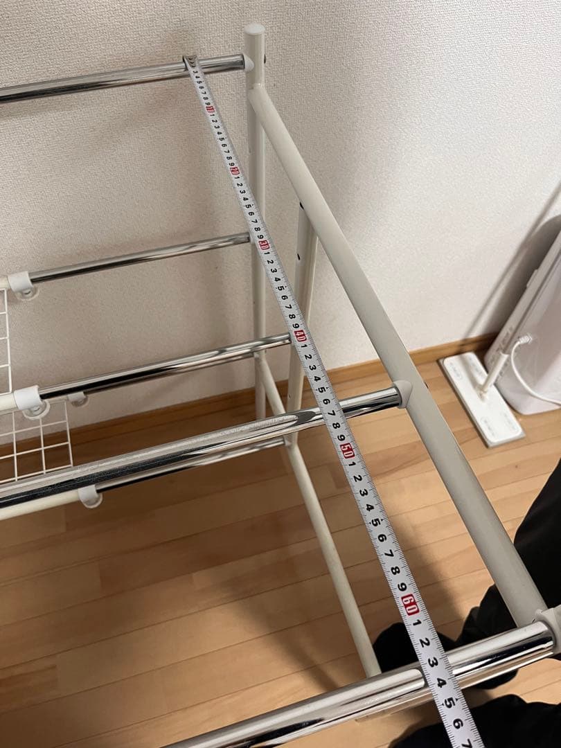 【10/15まで掲載】伸縮式 2段 スチールラック ホワイト 収納棚の写真4枚目
