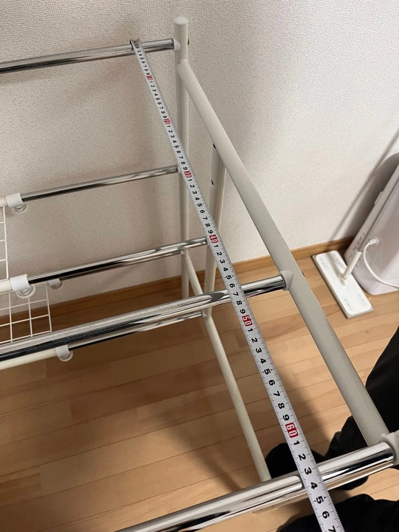 【10/15まで掲載】伸縮式 2段 スチールラック ホワイト 収納棚の写真4枚目