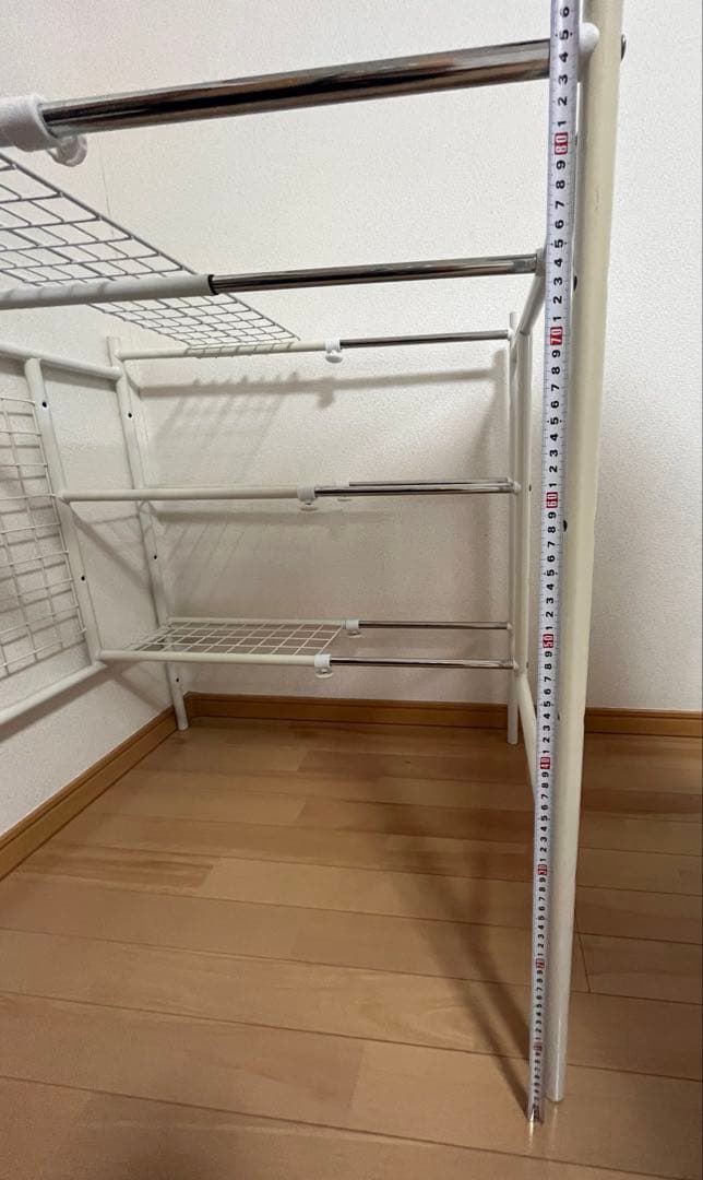 【10/15まで掲載】伸縮式 2段 スチールラック ホワイト 収納棚の写真5枚目