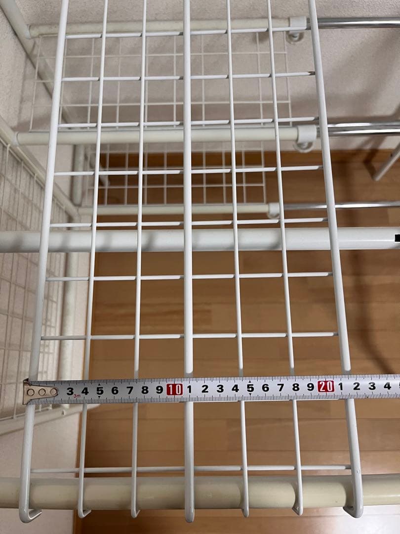 【10/15まで掲載】伸縮式 2段 スチールラック ホワイト 収納棚の写真6枚目