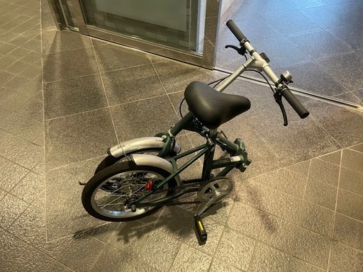 【10/9&10/10&10/11引き取り限定】折りたたみ自転車/グリーン×シルバー/コンパクトの写真2枚目