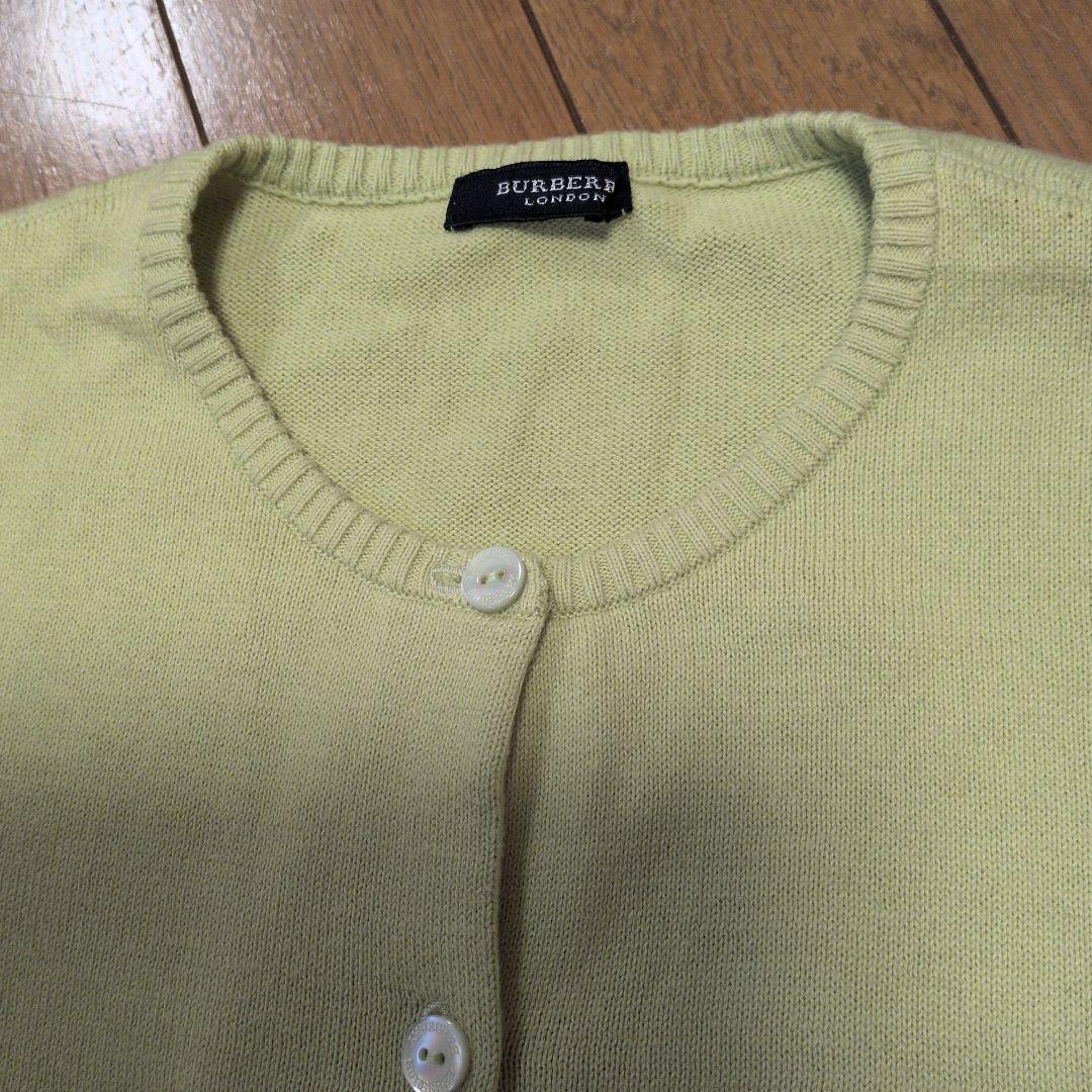 BURBERRY LONDON カーディガン ライトグリーンの写真2枚目