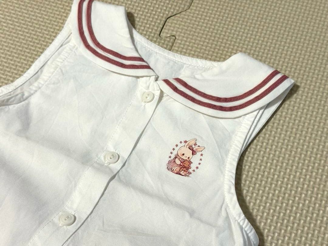 女の子ファミリア ヨット刺繍 ワンピース 80-90の写真3枚目