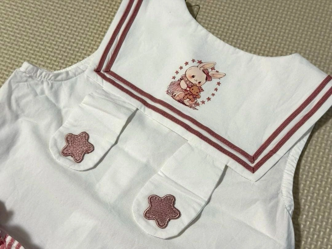 女の子ファミリア ヨット刺繍 ワンピース 80-90の写真5枚目