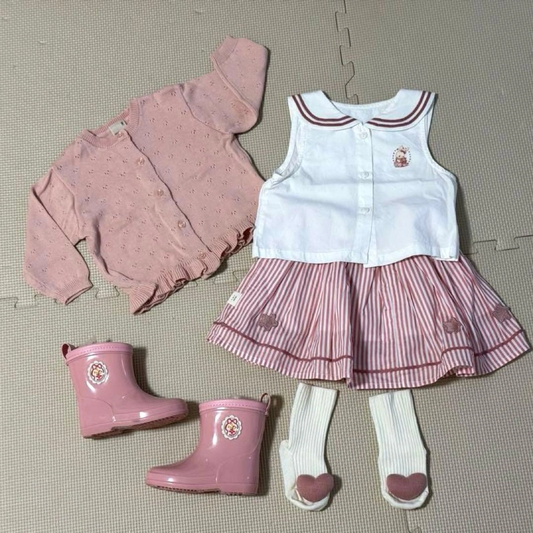 女の子ファミリア ヨット刺繍 ワンピース 80-90の写真8枚目
