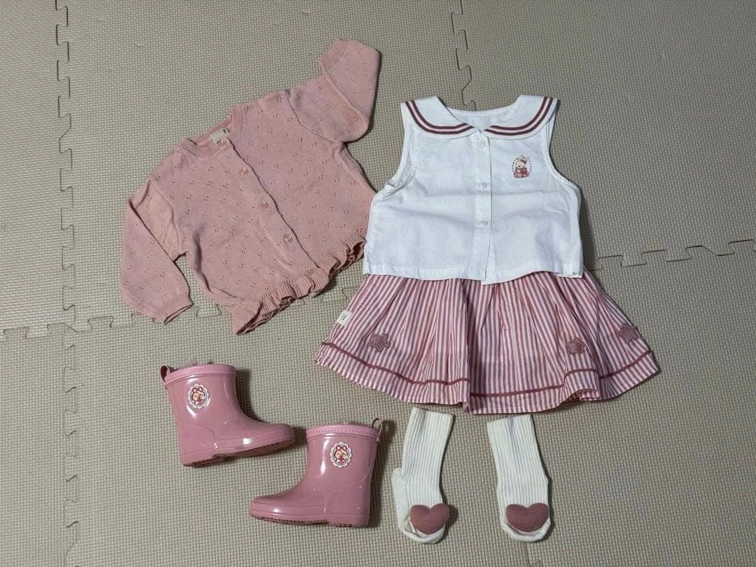 女の子ファミリア カーディガン 80cmピンクの写真6枚目