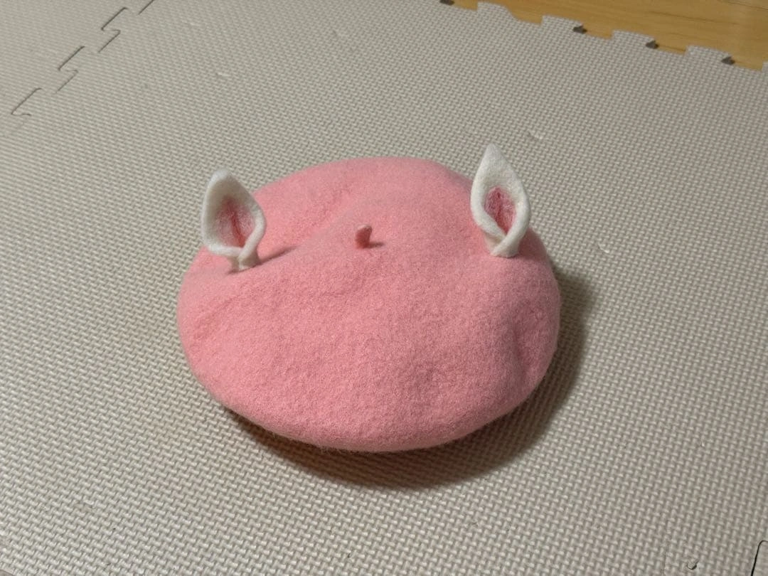 ハンドメイドうさ耳ベビー帽子可愛い ピンク