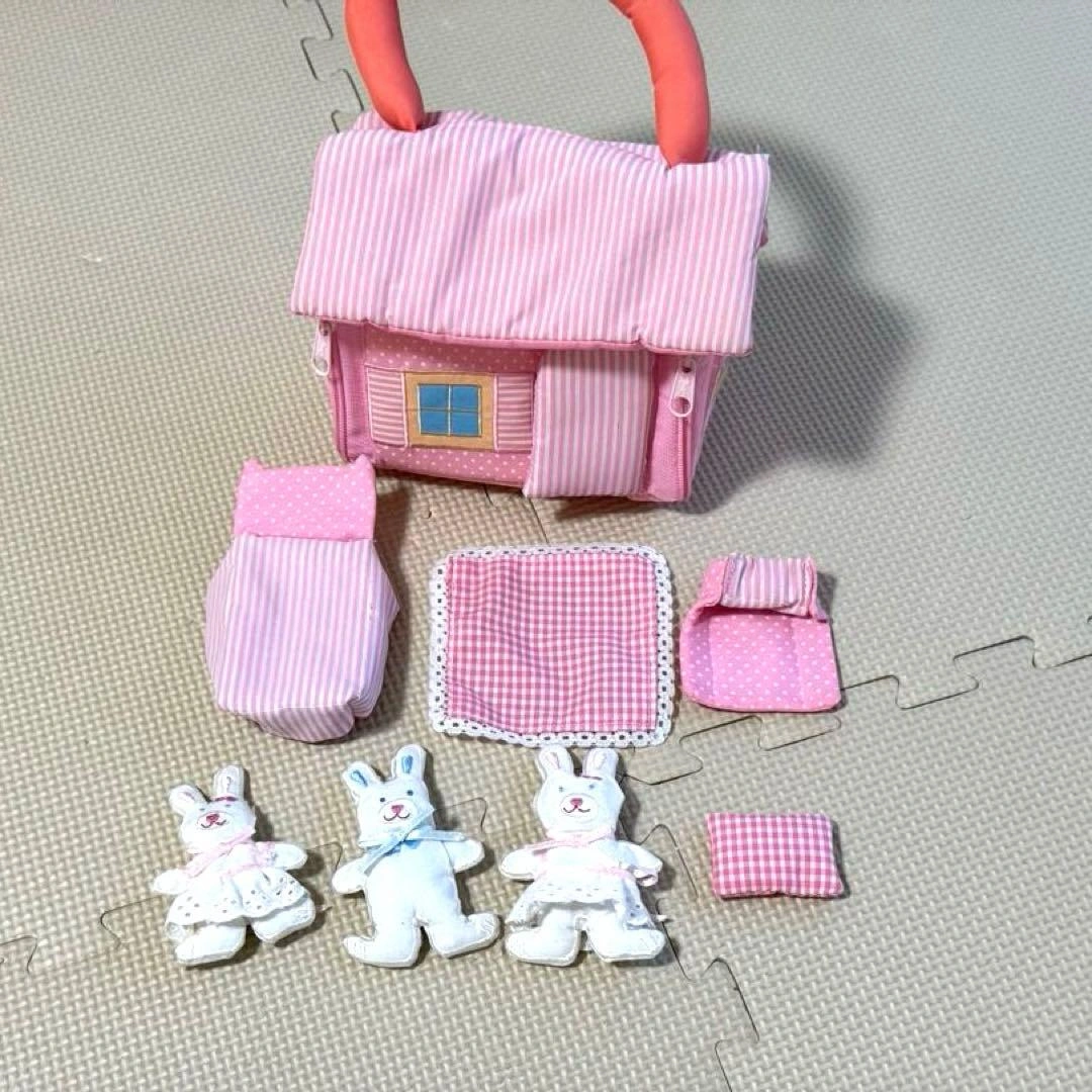 トートバッグ ぬいぐるみ付きピンク