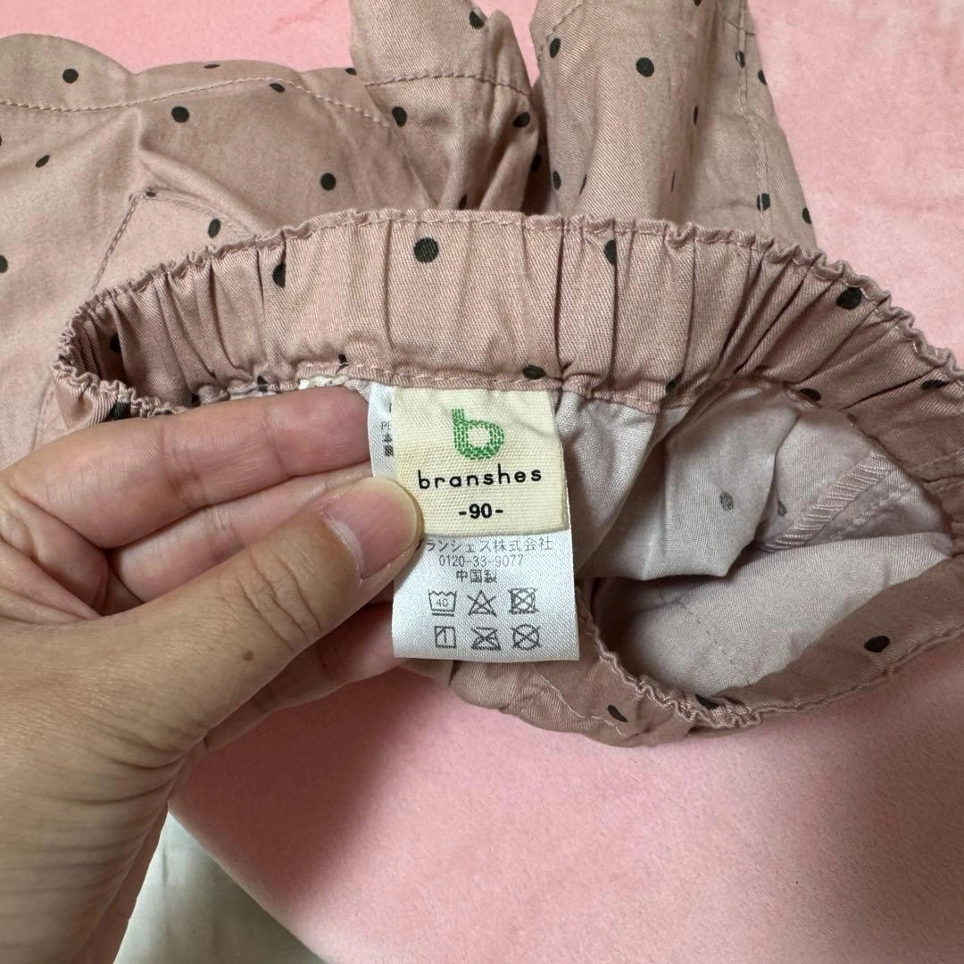 branshes ドット柄 スカラップ ショートパンツ 80-90cmピンクの写真3枚目