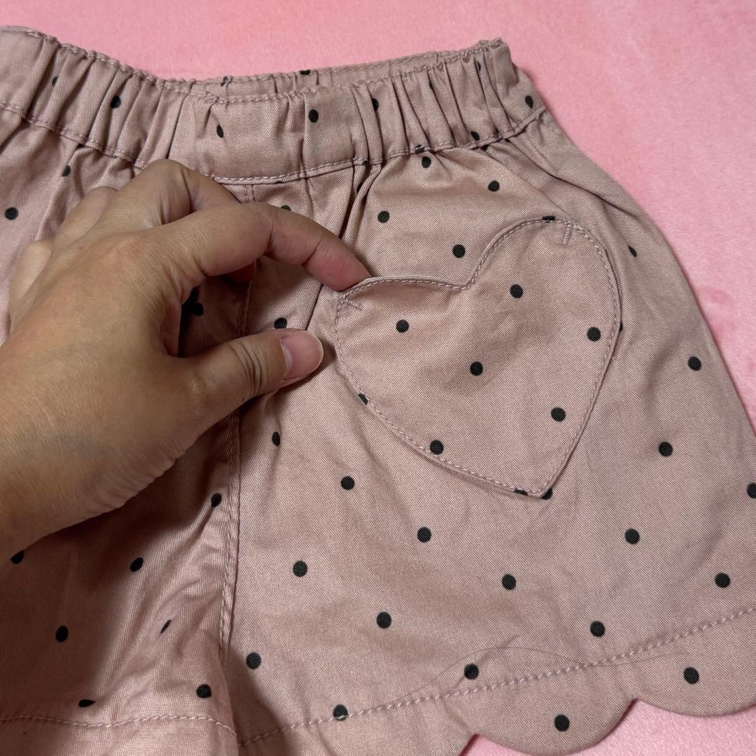 branshes ドット柄 スカラップ ショートパンツ 80-90cmピンクの写真5枚目