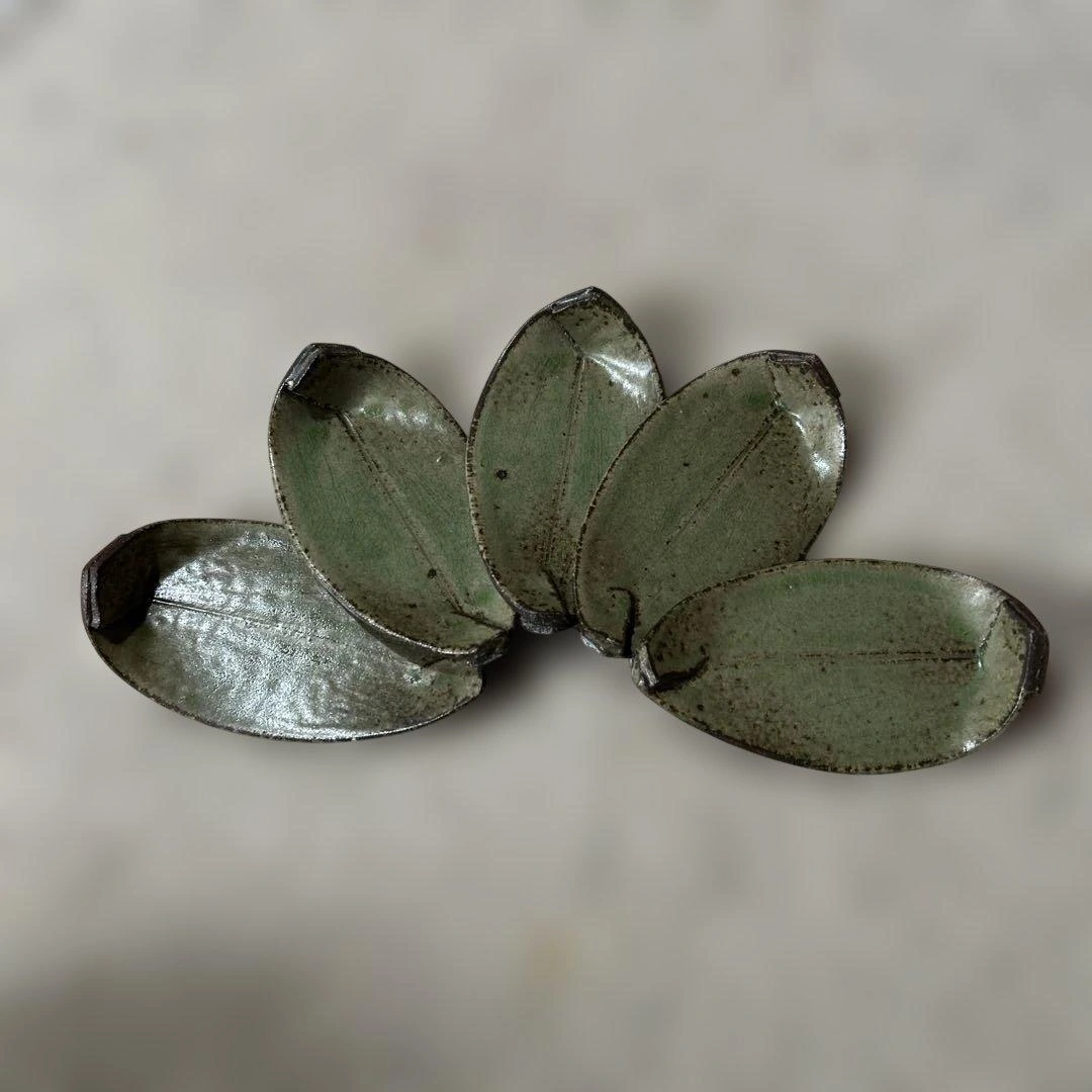 陶器 葉っぱ型 小皿 5枚セット