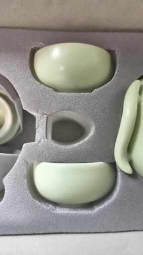 竹製茶盤付き 携帯用茶器セット 収納ケース入り（グリーン）の写真4枚目