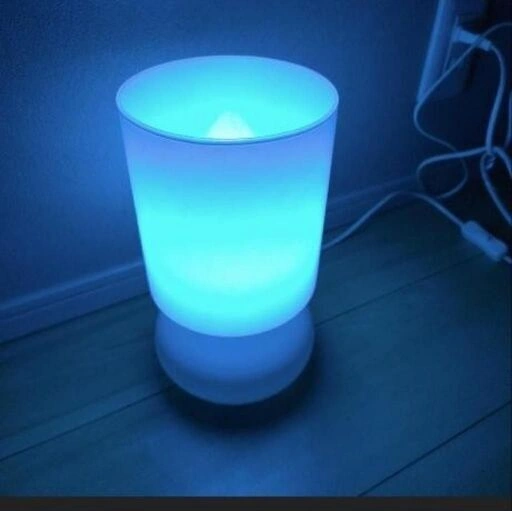 廃盤IKEA LYKTA 吹きガラス テーブルランプ 白 きのこ型 北欧 間接照明