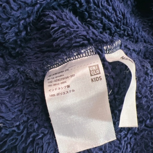 UNIQLO キッズ 110cm フリース ネイビーの写真2枚目