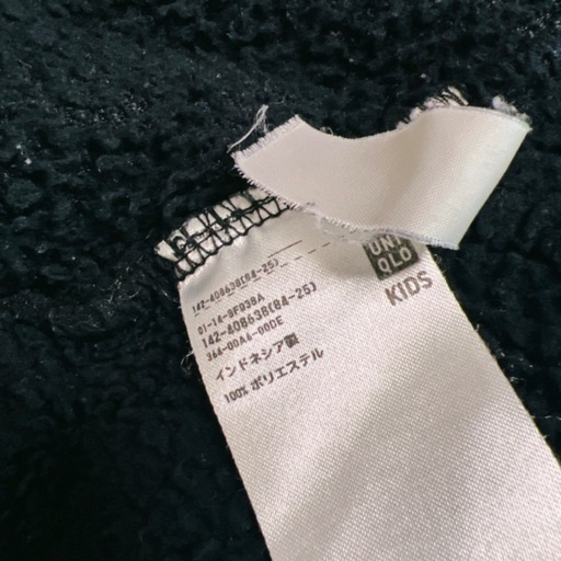 UNIQLO ユニクロ　キッズ　110cm ファーリーフリース　黒の写真3枚目