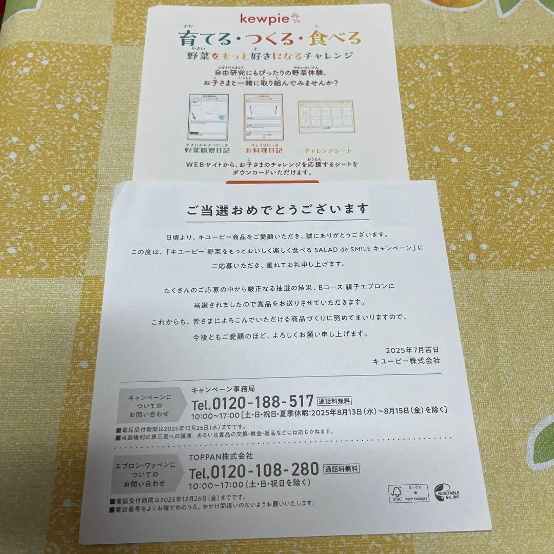 キューピー 親子エプロン ワッペン キャンペーン 非売品の写真7枚目
