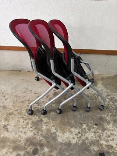 キャスター付き いす3脚セットの写真4枚目