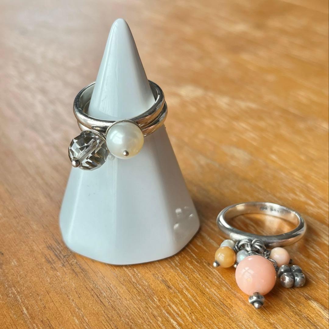 北欧 CARRE Jewellery カレ 3連リング シルバー刻印有 13号の写真10枚目
