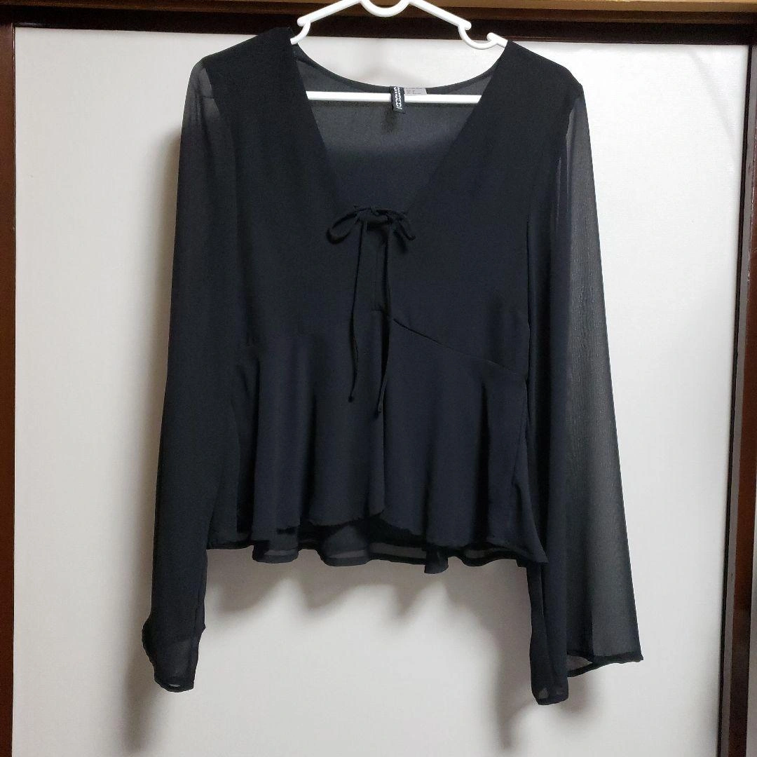 H&M シアーブラウス ブラック 長袖 新品未使用