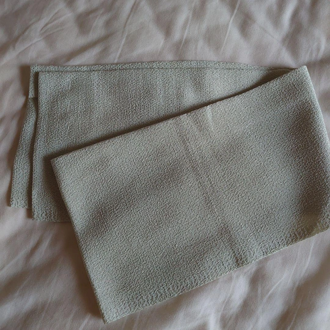 【美品】いち利モール ポリエステルちりめん半襟 薄緑
