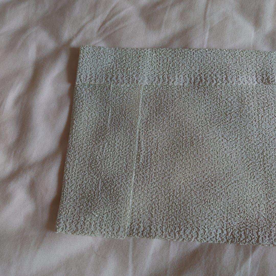 【美品】いち利モール　ポリエステルちりめん半襟　薄緑の写真4枚目
